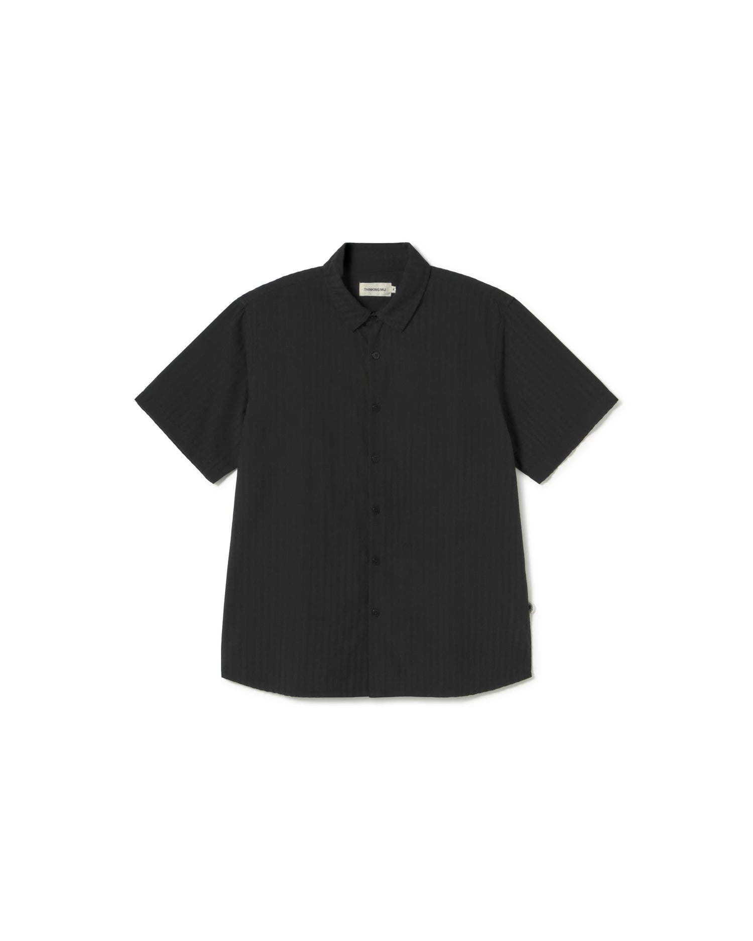Tom Button-Up Shirt Seersucker Black