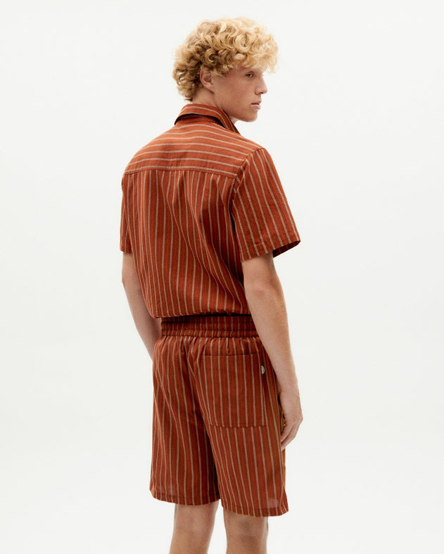 Men's Henry Bermuda Shorts Red Striped