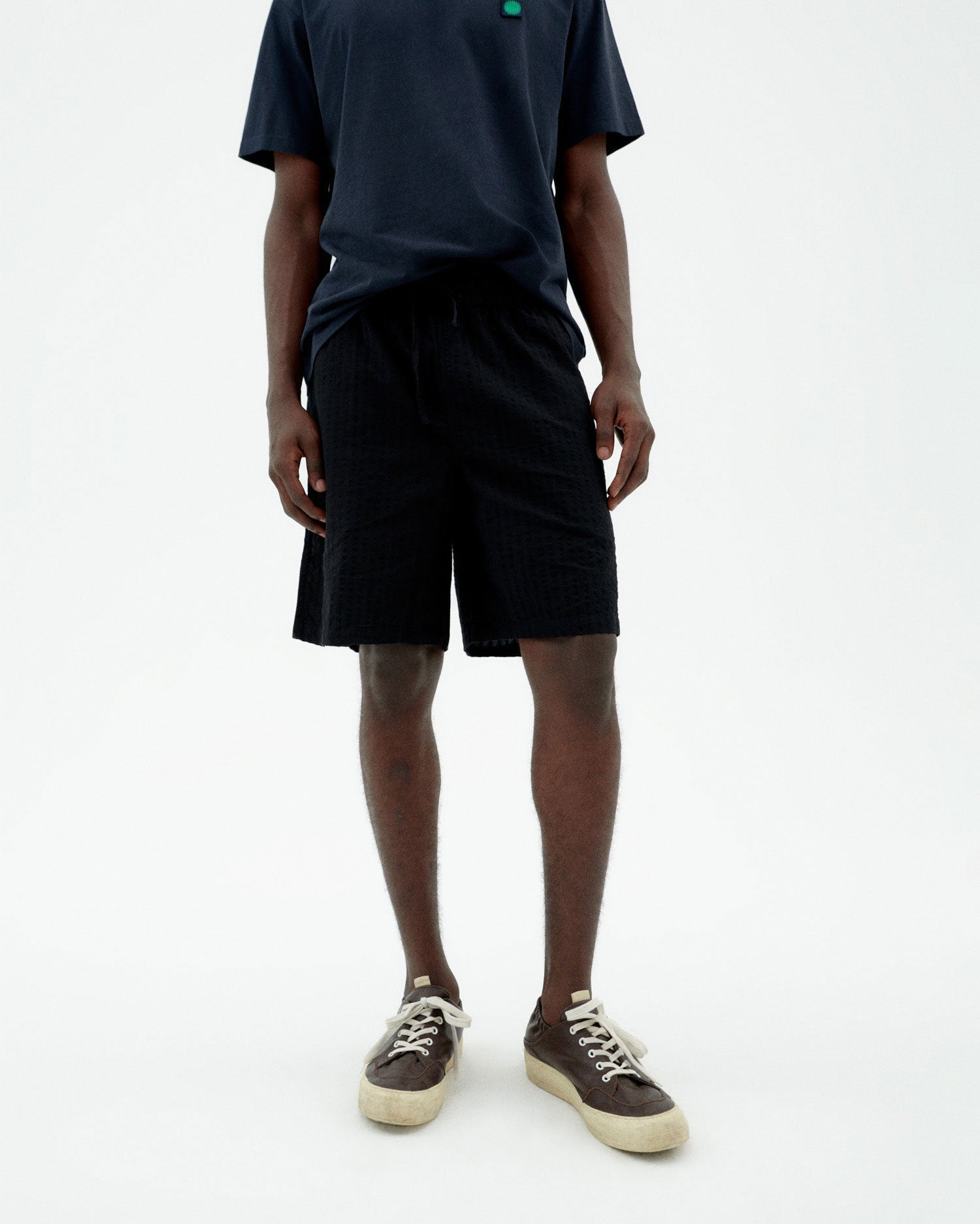 Henry Bermuda Shorts Seersucker Black