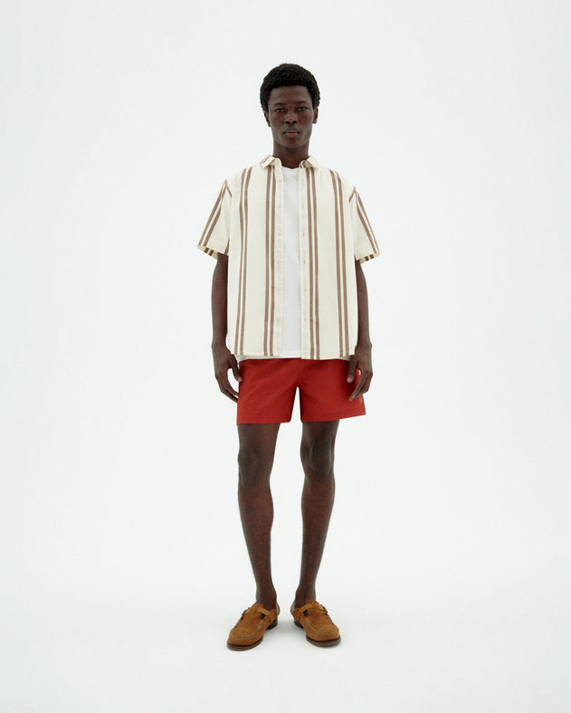 Men's Limpopo Seersucker Swim Shorts Orange Red