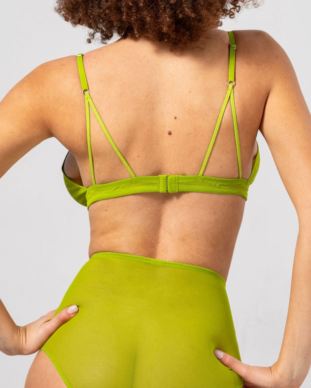 Mesh Triangle Bralette Matcha