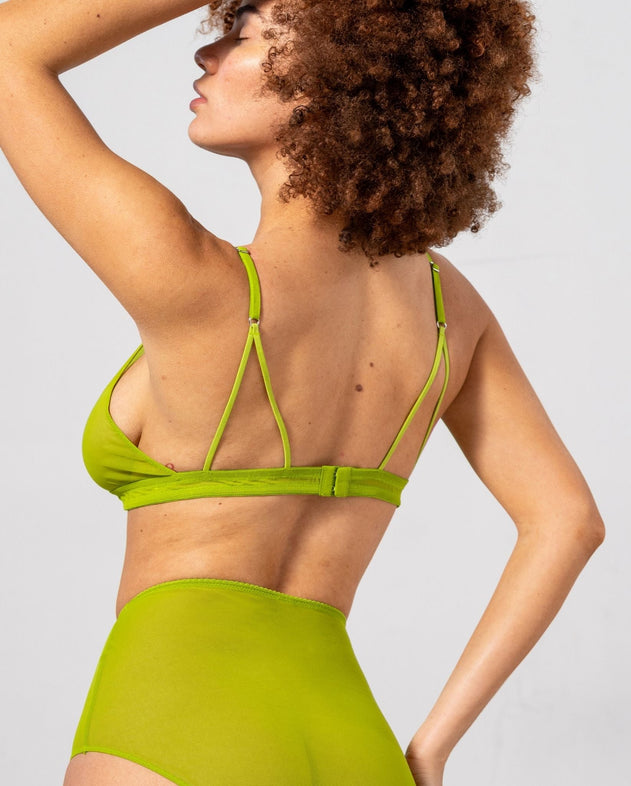 Mesh Triangle Bralette Matcha