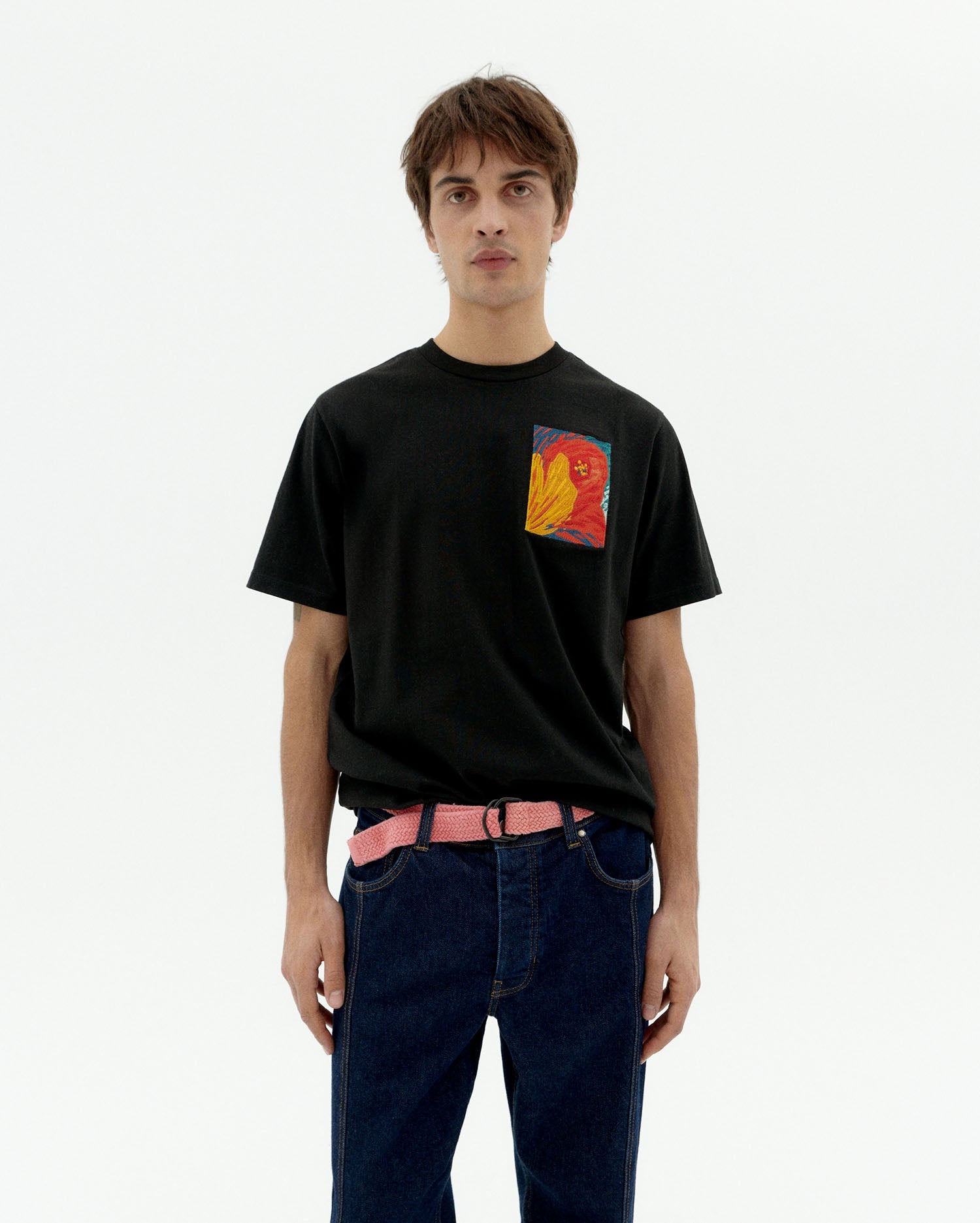 Men's Zach Embroidered T-Shirt Black
