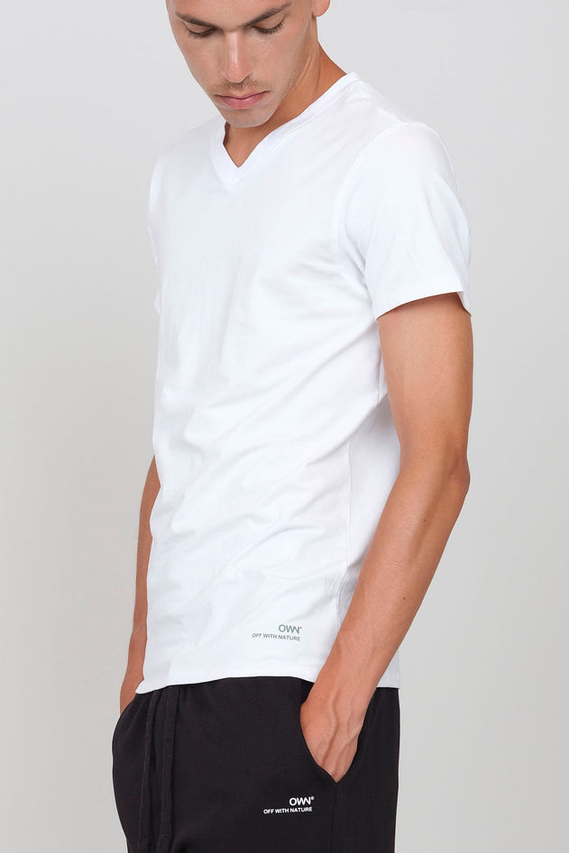 Stretch Jersey V-Neck T-Shirt Blue