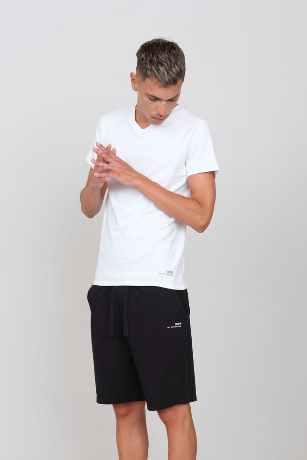 Stretch Jersey V-Neck T-Shirt Blue