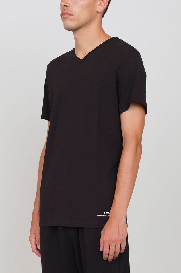 Stretch Jersey V-Neck T-Shirt Blue
