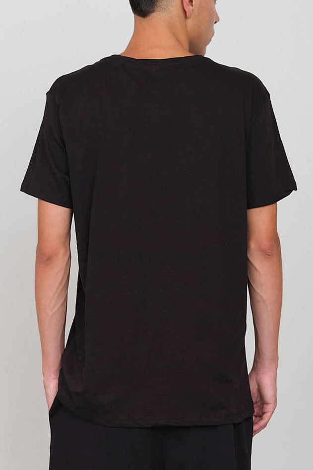 Stretch Jersey V-Neck T-Shirt Blue