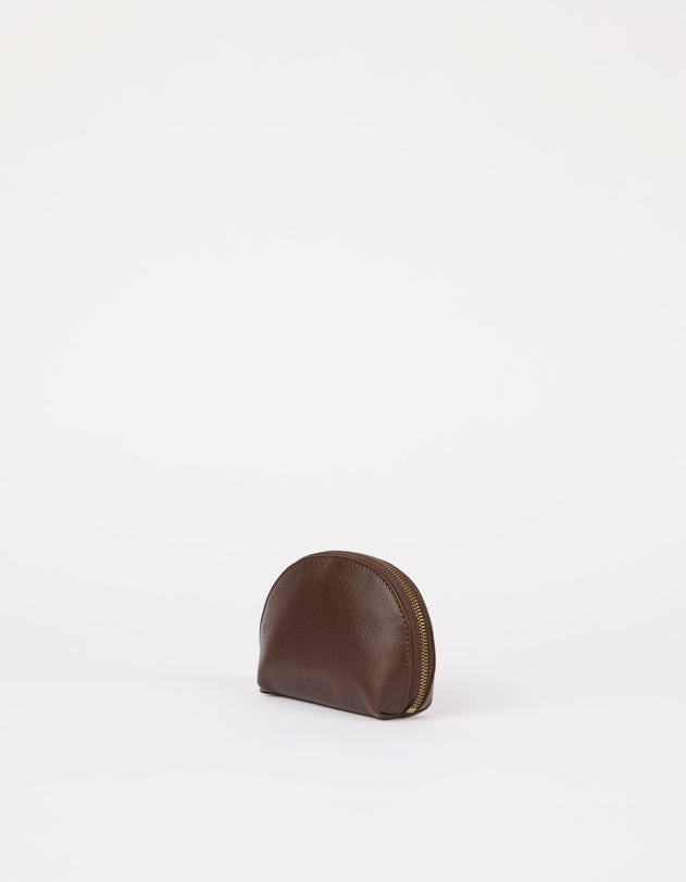Make up Case Small Soft Grain Chocolate Brown