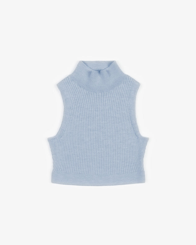 Merino Knit Singlet Dusty Blue