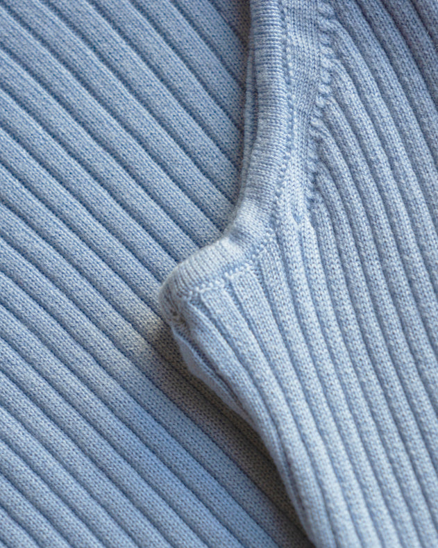 Merino Knit Singlet Dusty Blue