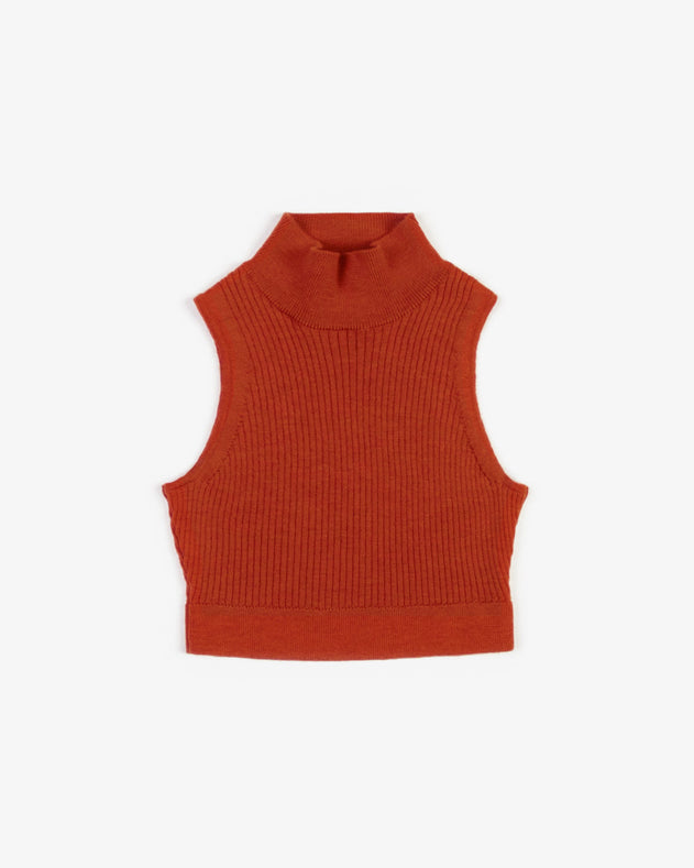 Merino Knit Singlet Dusty Red