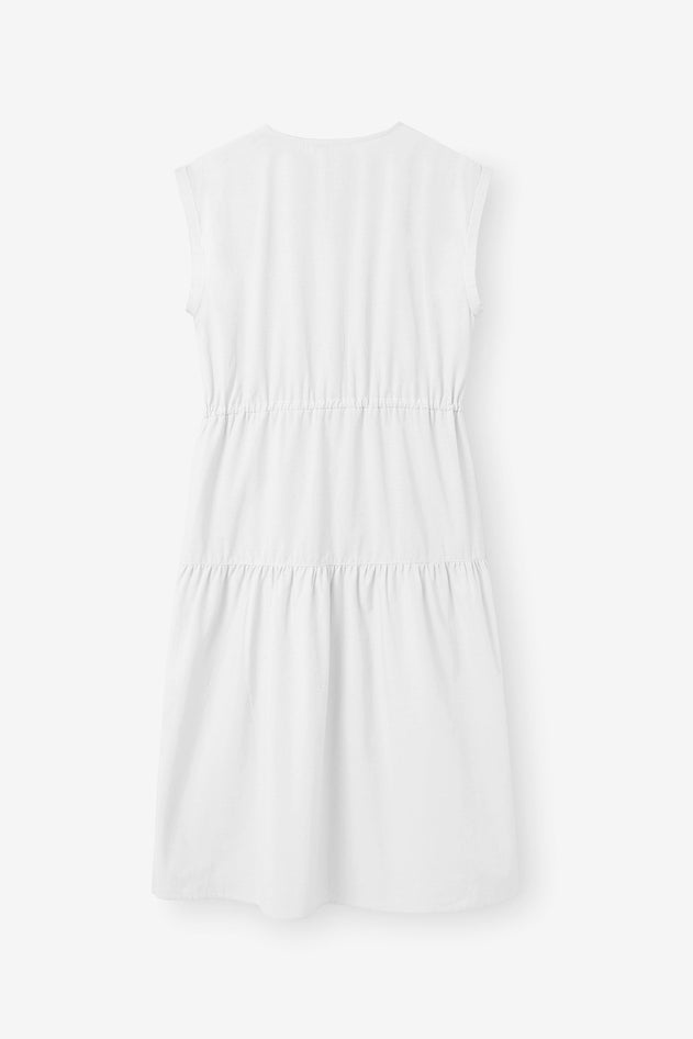Sleeveless Tiered Dress White