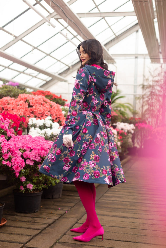 Fit and Flare Raincoat with Pleated Back Misty Rose