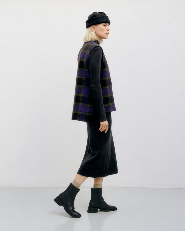 Heavy Ribbed Mockneck Dress Black