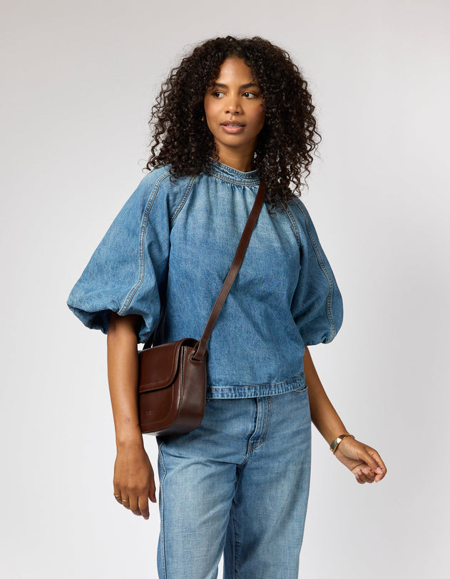 Nina Bag Classic Leather Chocolate Brown
