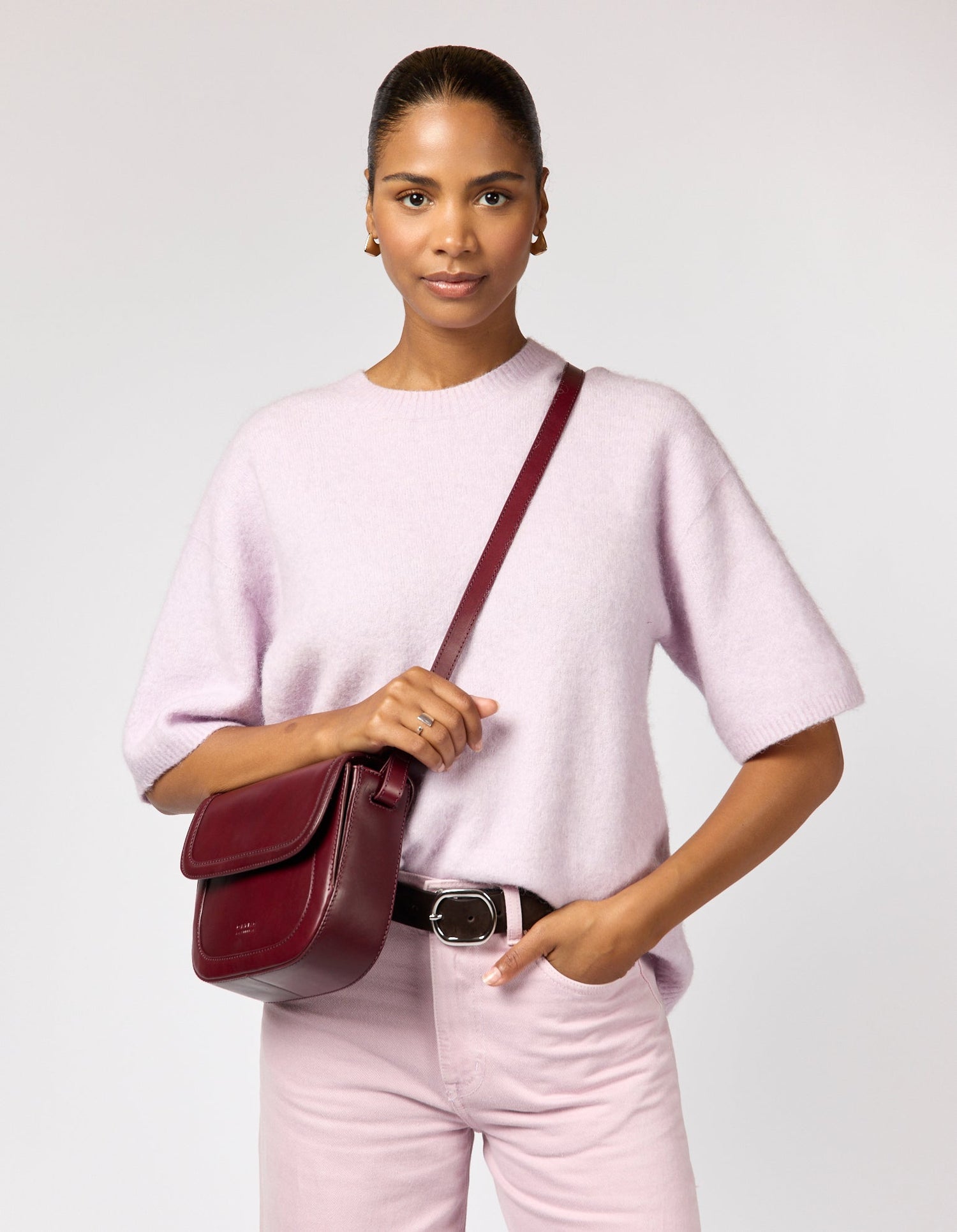 Nina Bag Classic Leather Dark Cherry