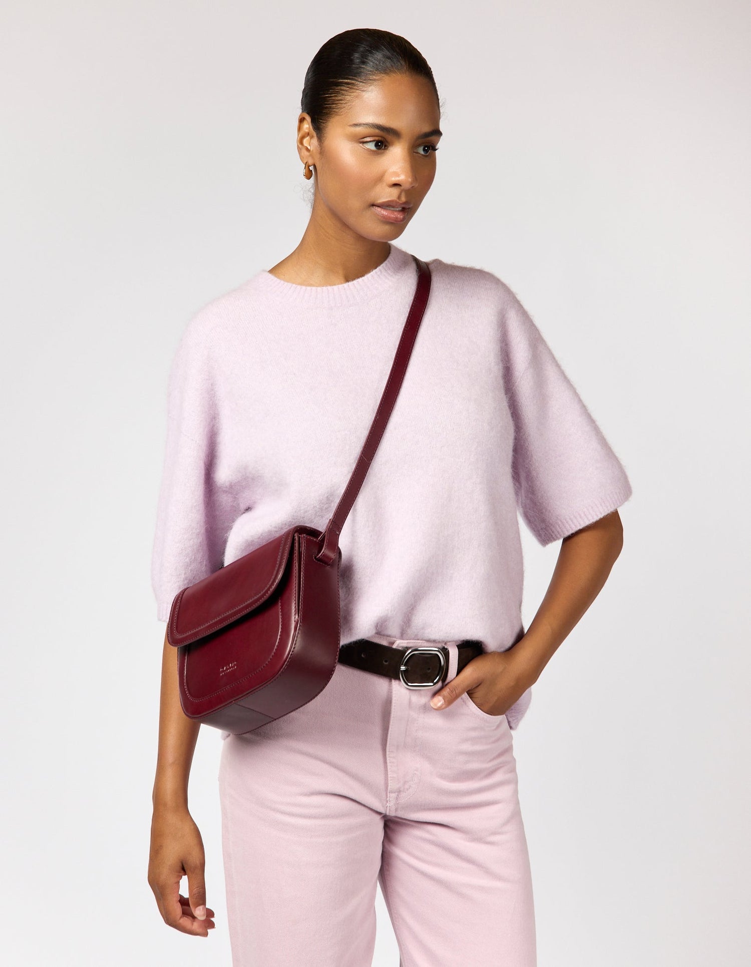 Nina Bag Classic Leather Dark Cherry