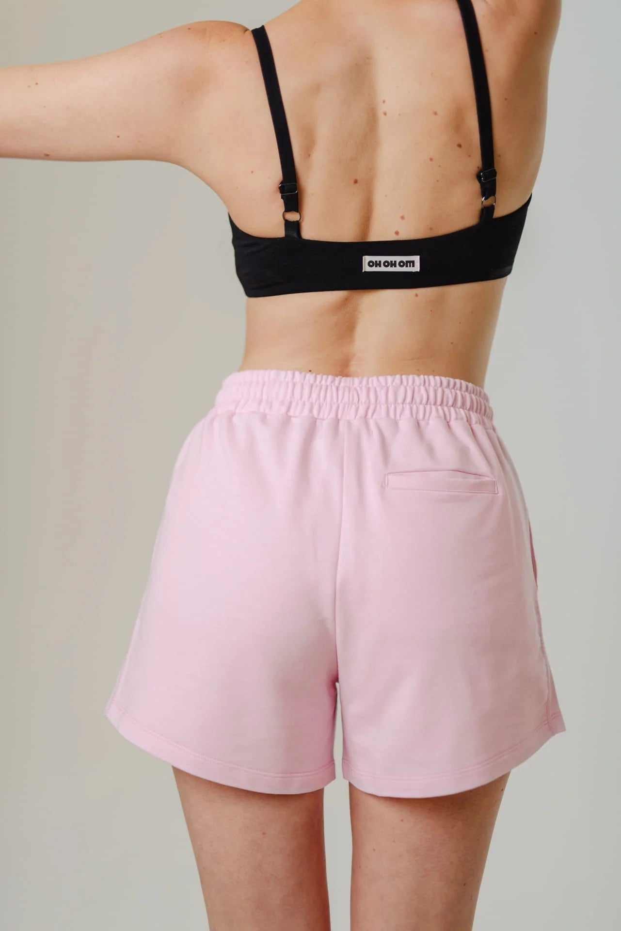 Front Label Relaxed Fit Tech Shorts Candy Pink