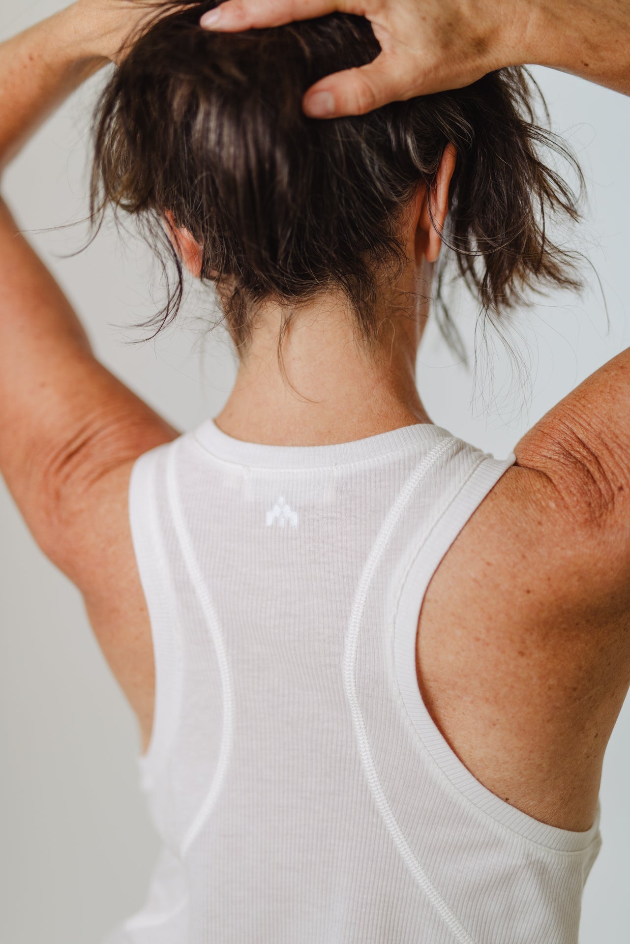 Ribbed Tech Tank Top Off White