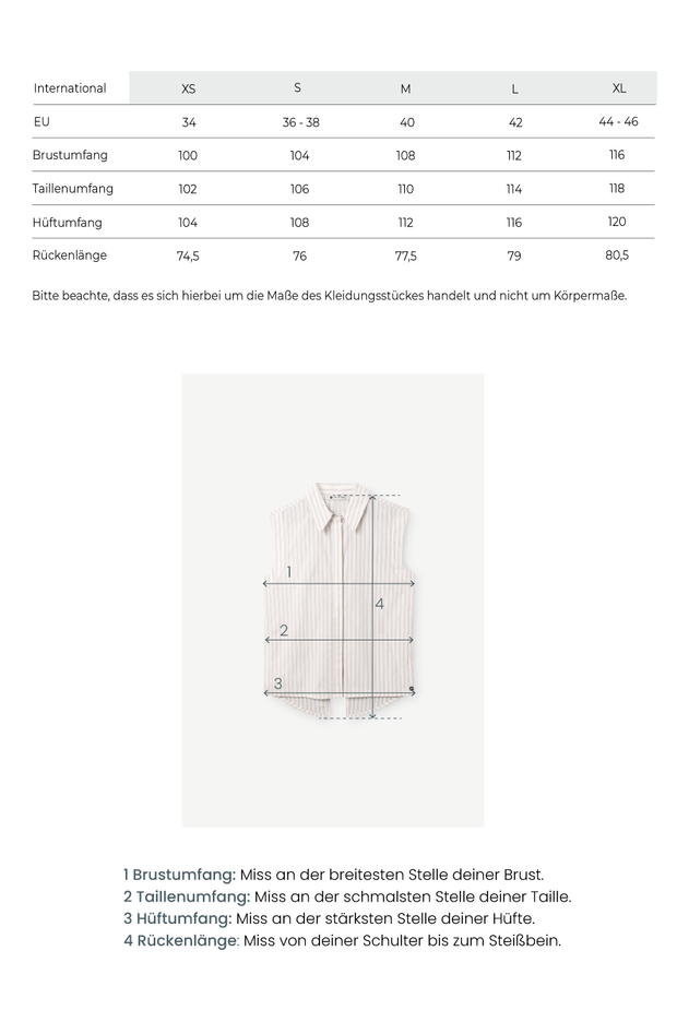 Blouse With A Back Slit White Stripes