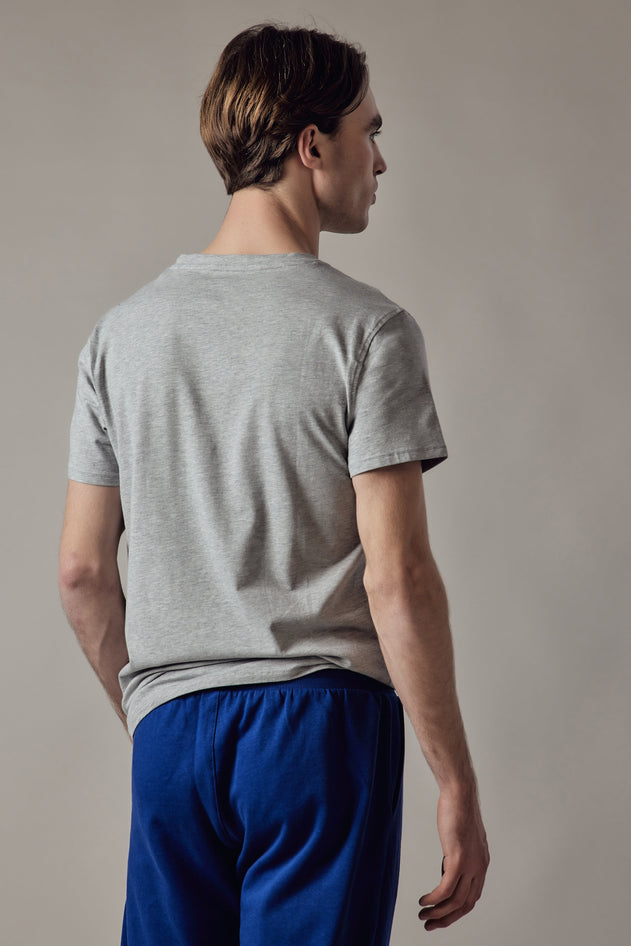 Stretch Jersey V-Neck T-Shirt Blue