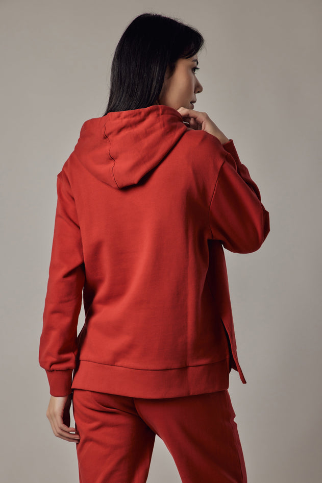 Women's Hoodie Sweatshirt With Side Slits