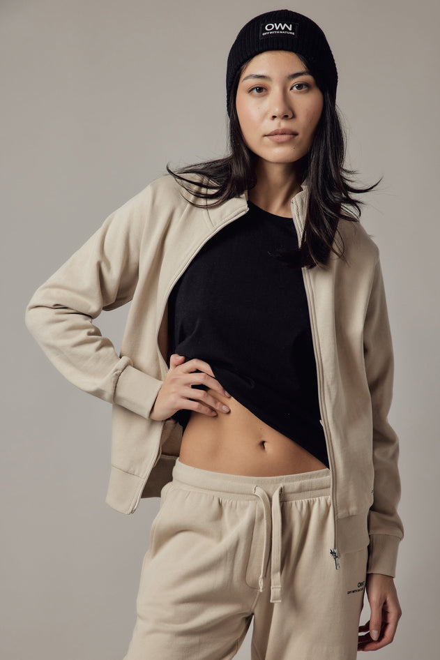 Women's Sweatshirt With A Zipper Grey
