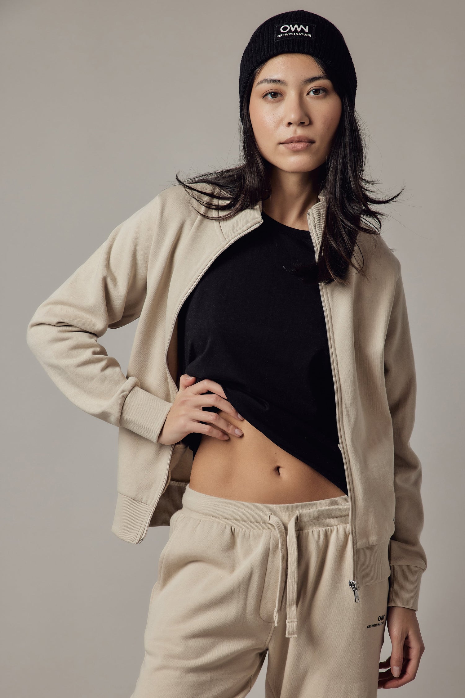 Women's High Neck Zip Up Sweatshirt