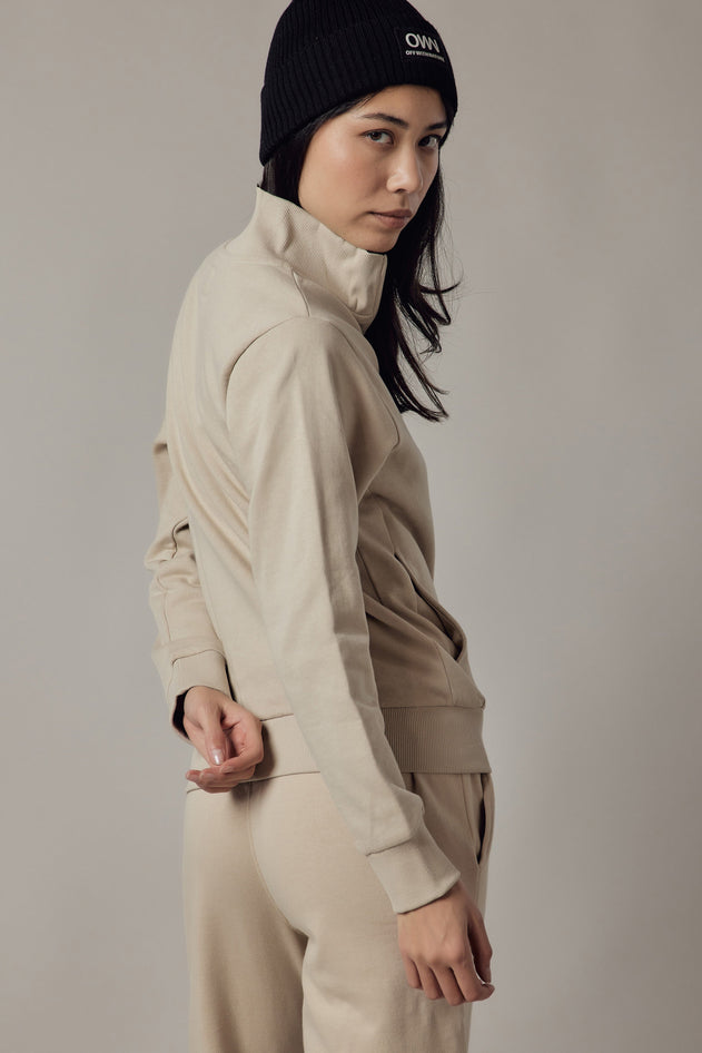Women's Sweatshirt With A Zipper Grey