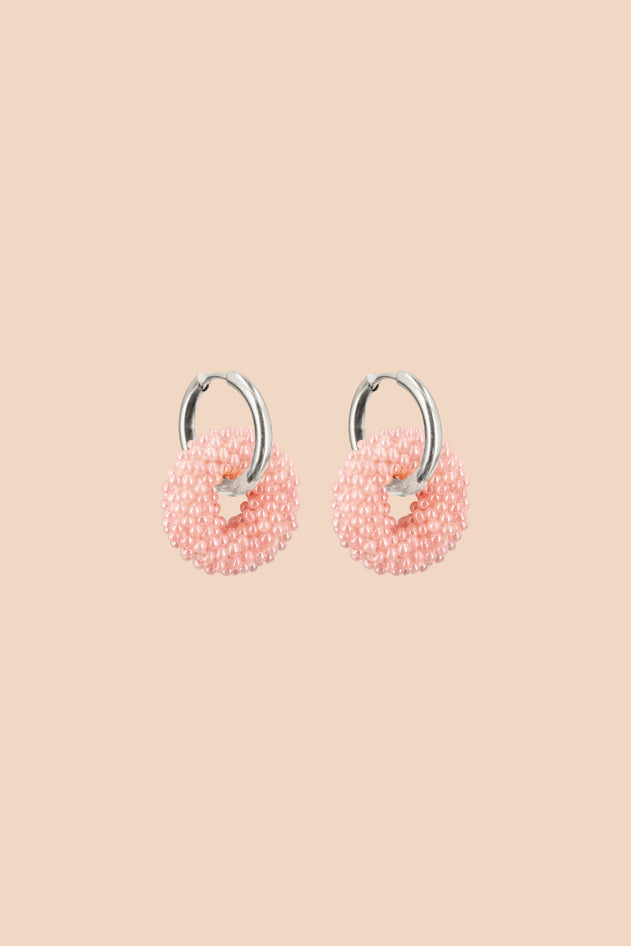 Veda Earrings Pearl Pink & Silver