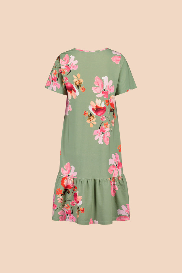 Ruffle T-shirt Dress Cherry Blossom