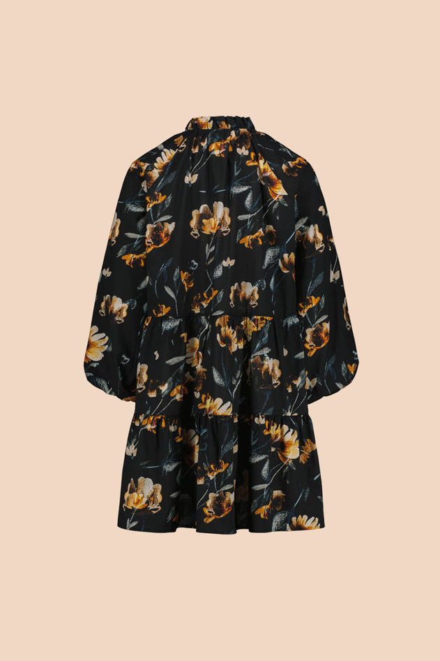 Voluminous Tunic Black Poppies
