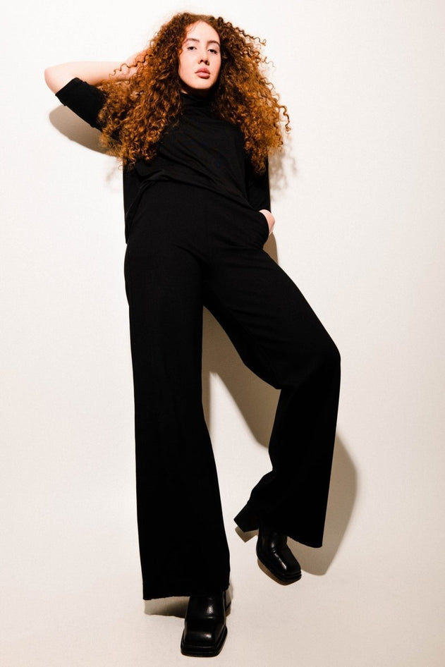 Leia Wide Pants Black - IVALO.COM