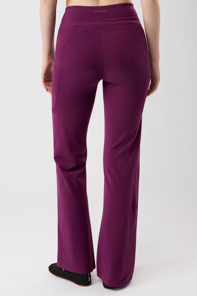 Straight Pants Black Plum