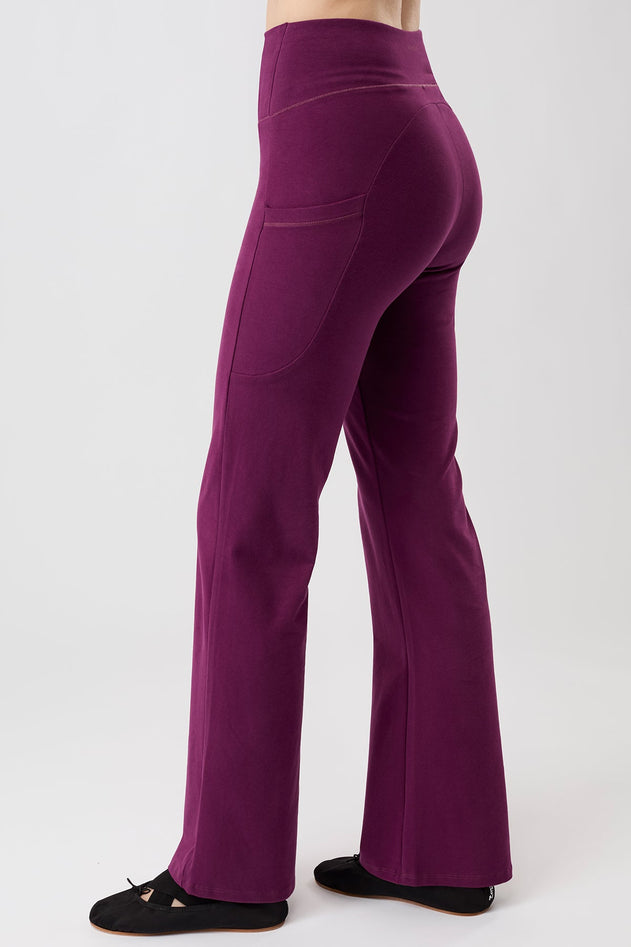 Straight Pants Black Plum
