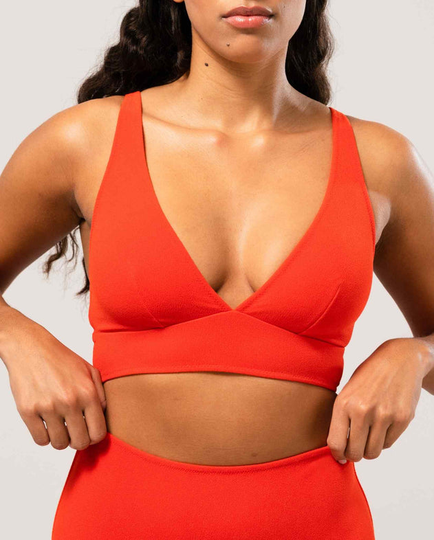Plunge Bikini Top Papaya