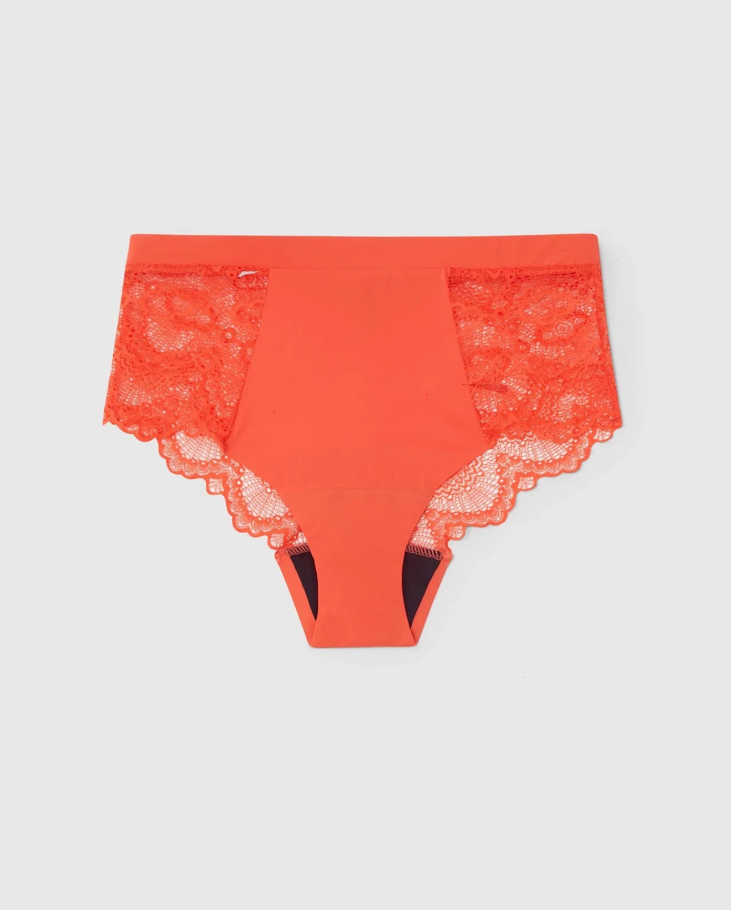 Highwaist Lace Briefs Medium Flow Period Panties Fiery Red