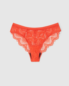 Lace Cheeky Light Flow Period Panties Fiery Red