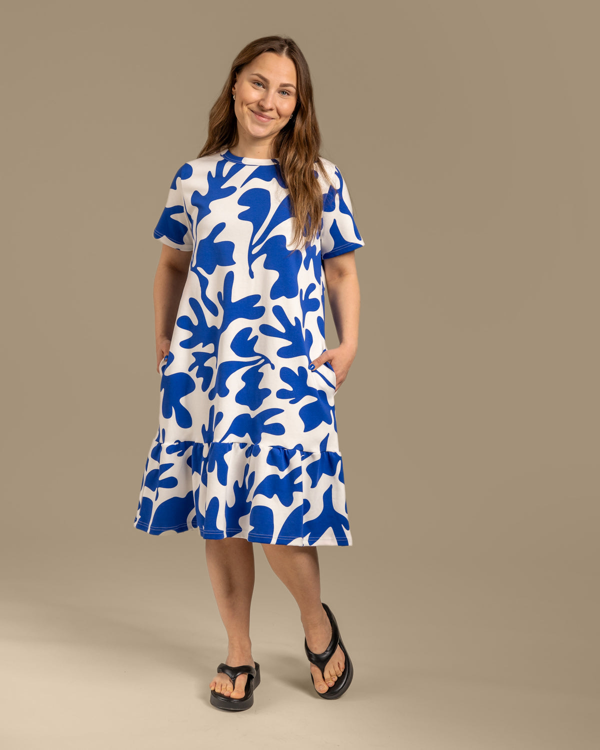 Layered Midi Dress Como Blue
