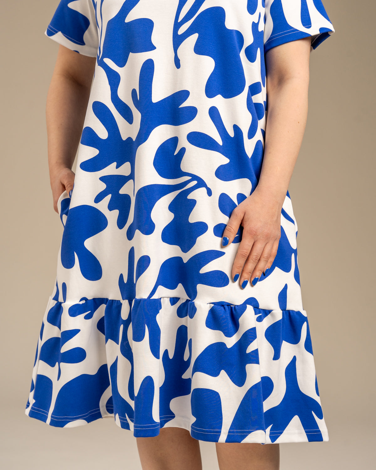 Layered Midi Dress Como Blue
