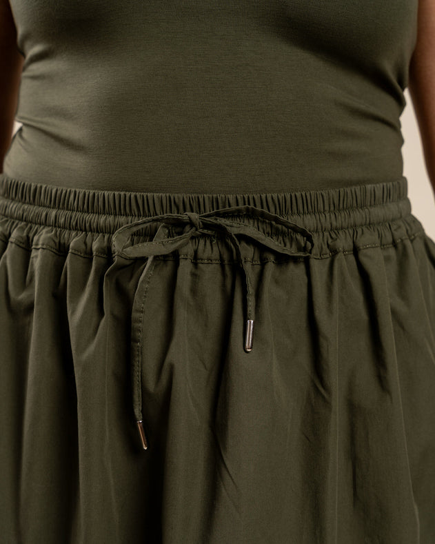 Poplin Skirt Khaki