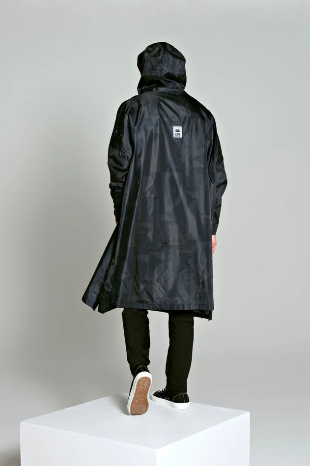 Back to Black Art Camo Rain Poncho