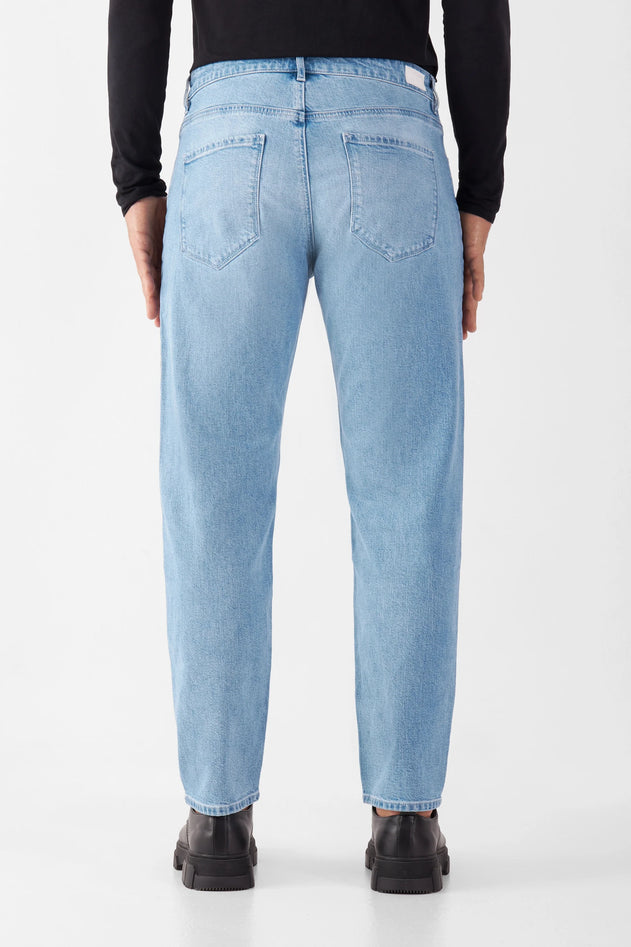 Rise Relaxed Tapered Basic Jeans Bright Blue