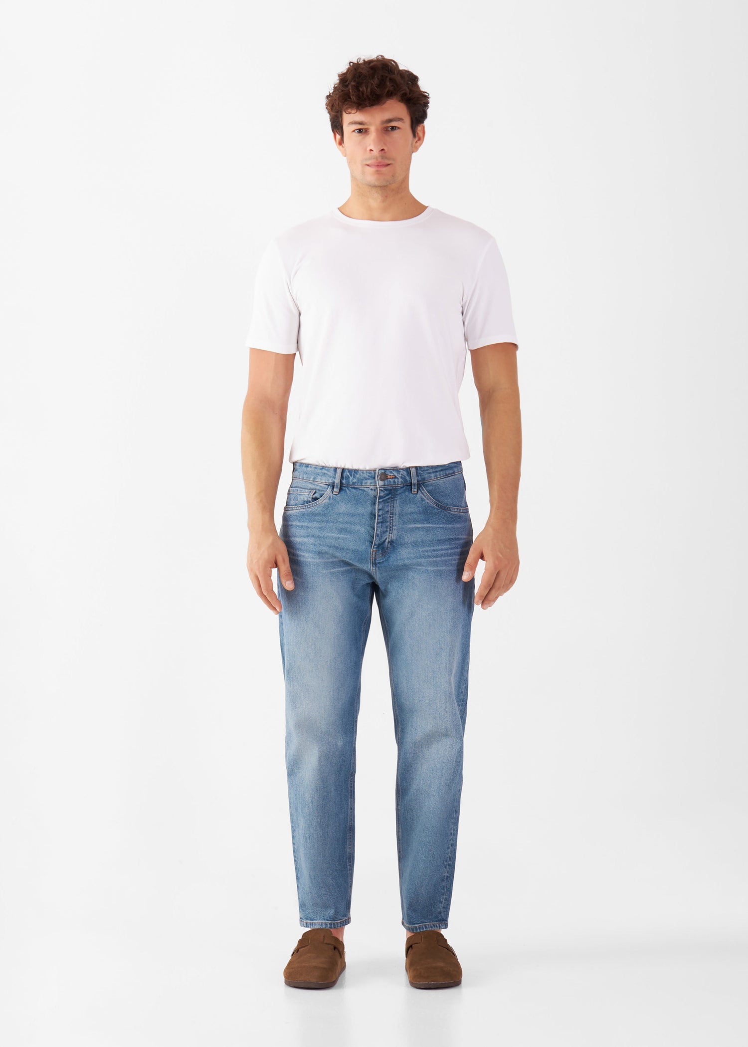 Rise Relaxed Tapered Basic Jeans Vintage Blue