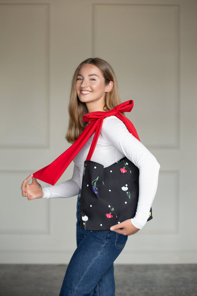 Rainsisters Bow Tote Bag Cosmic Bloom