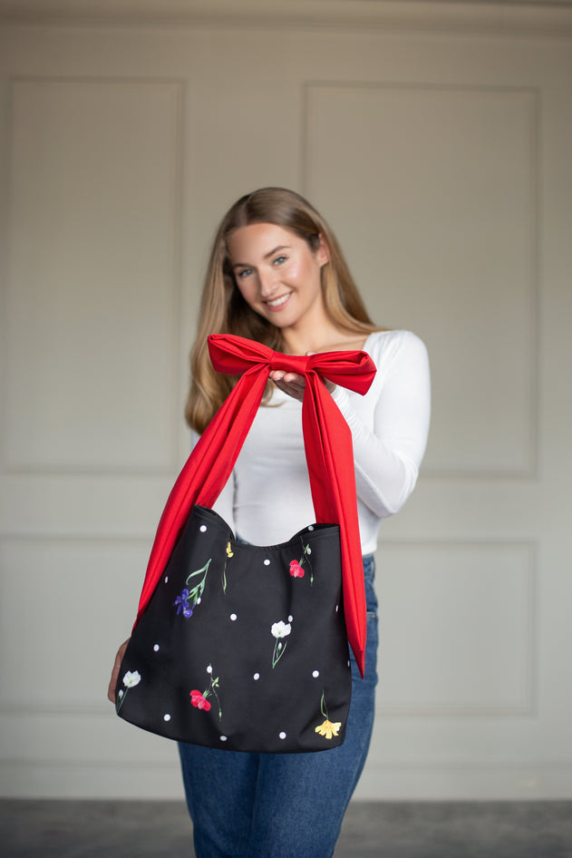 Rainsisters Bow Tote Bag Cosmic Bloom