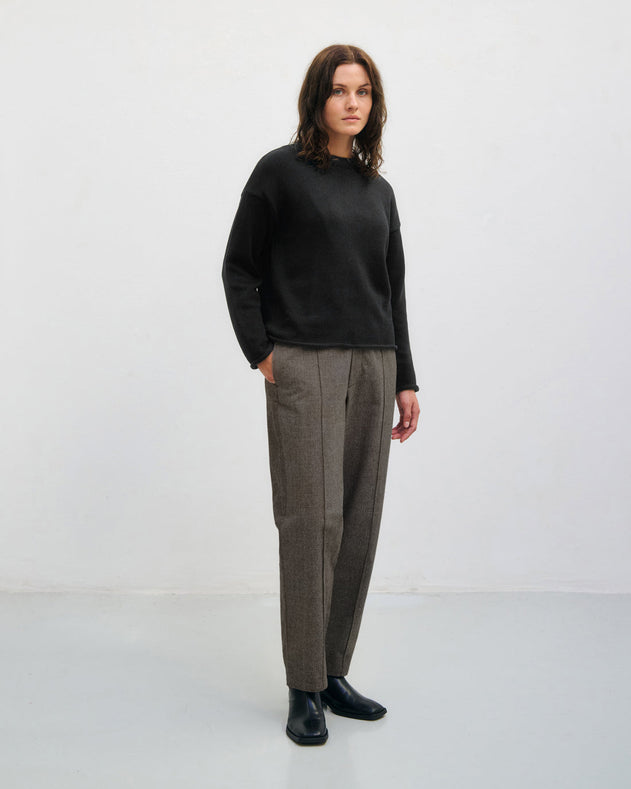 Relaxed Knit Sweatshirt Black