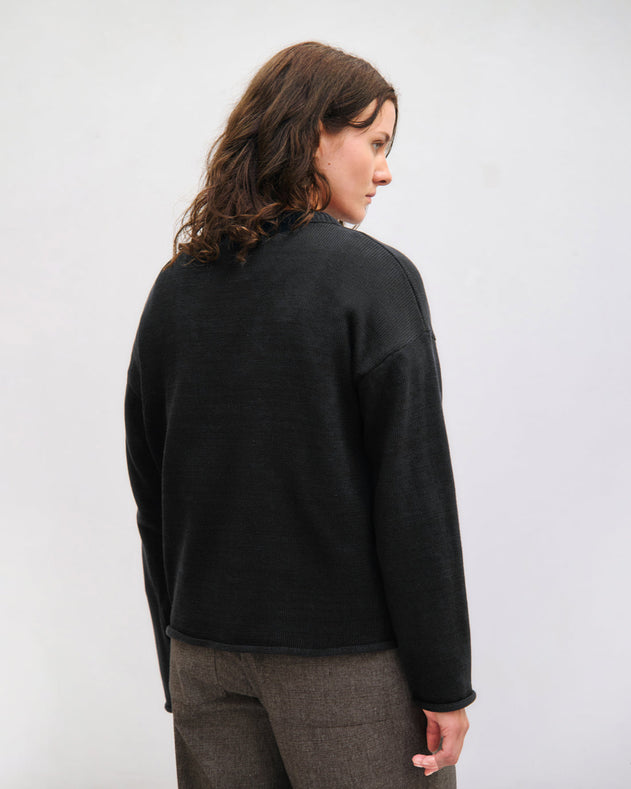 Relaxed Knit Sweatshirt Black