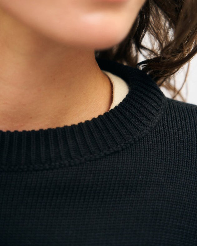 Relaxed Knit Sweatshirt Black