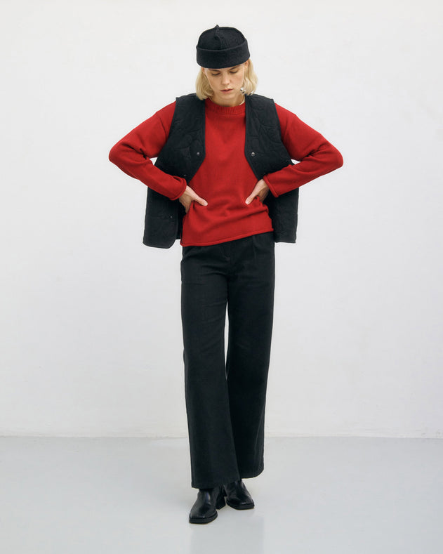 Relaxed Knit Sweatshirt Washed Burgundy